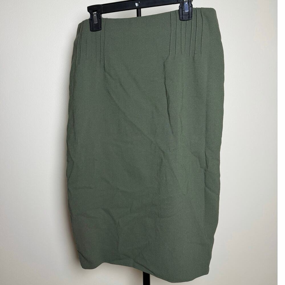 Carlisle Classic Academia Librarian Vintage 100% Wool Green Pencil Skirt Size 4